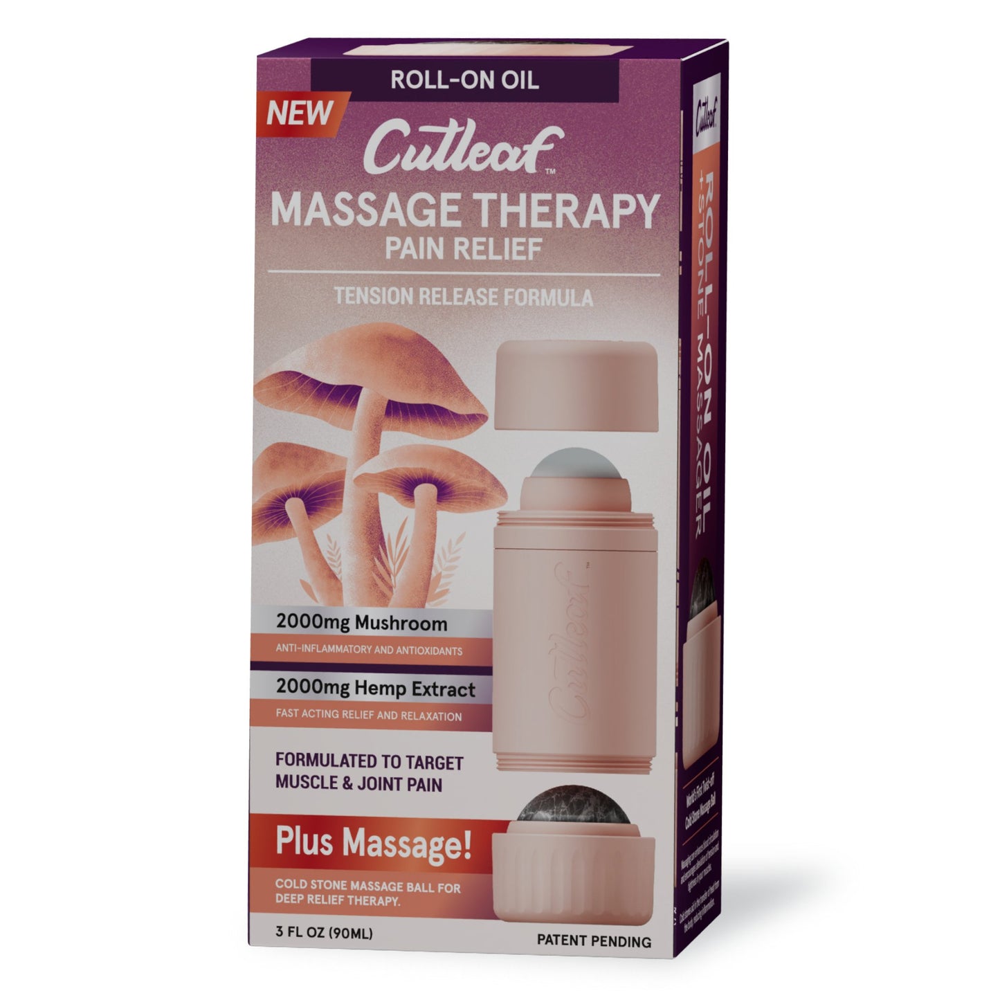 Cutleaf Massage Therapy Roll-On Blend with massage rollers